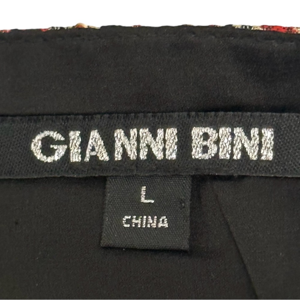Gianni Bini Dress L Gold Brocade Mini - Picture 9 of 9